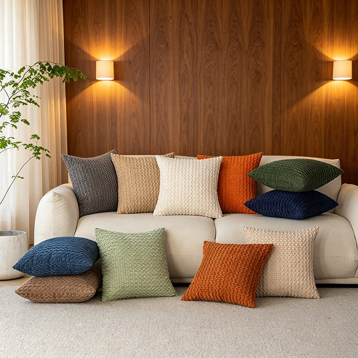 Decorative Textured Chenille Throw Pillow Cover