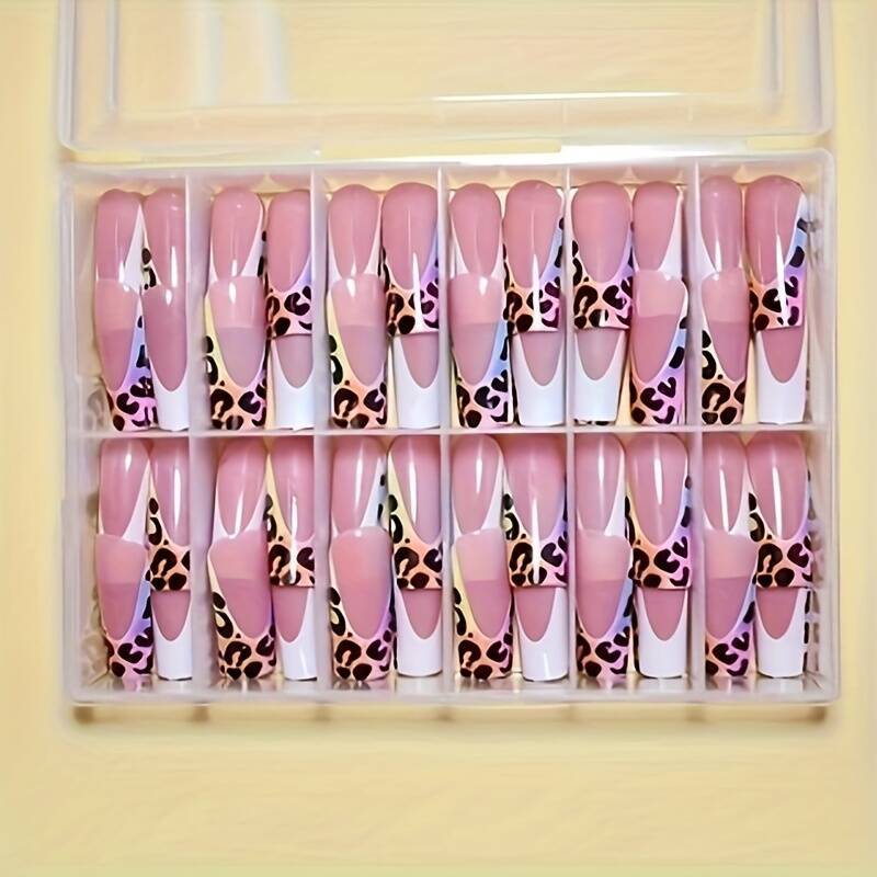 Stylish Press-On Nail Set with Leopard Design Stornfield