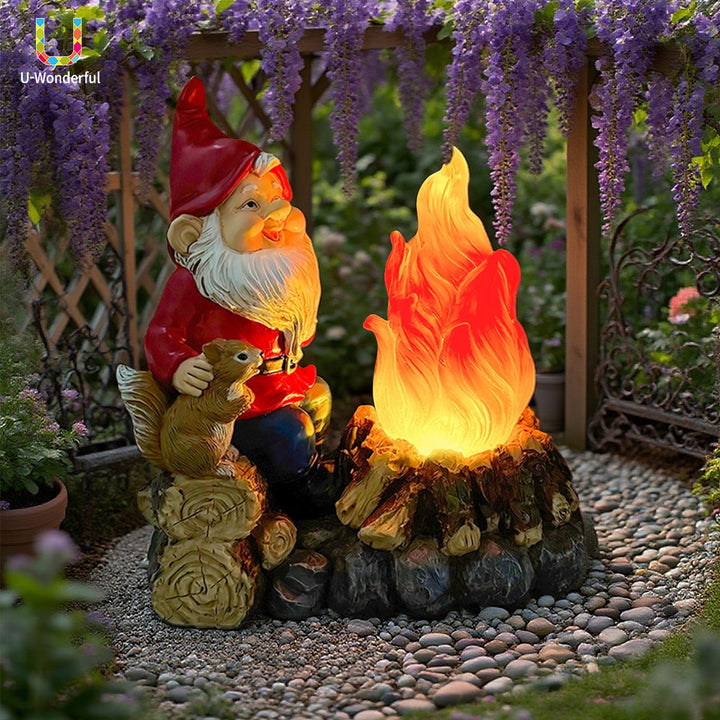 Whimsical Campfire Gnome Figurine
