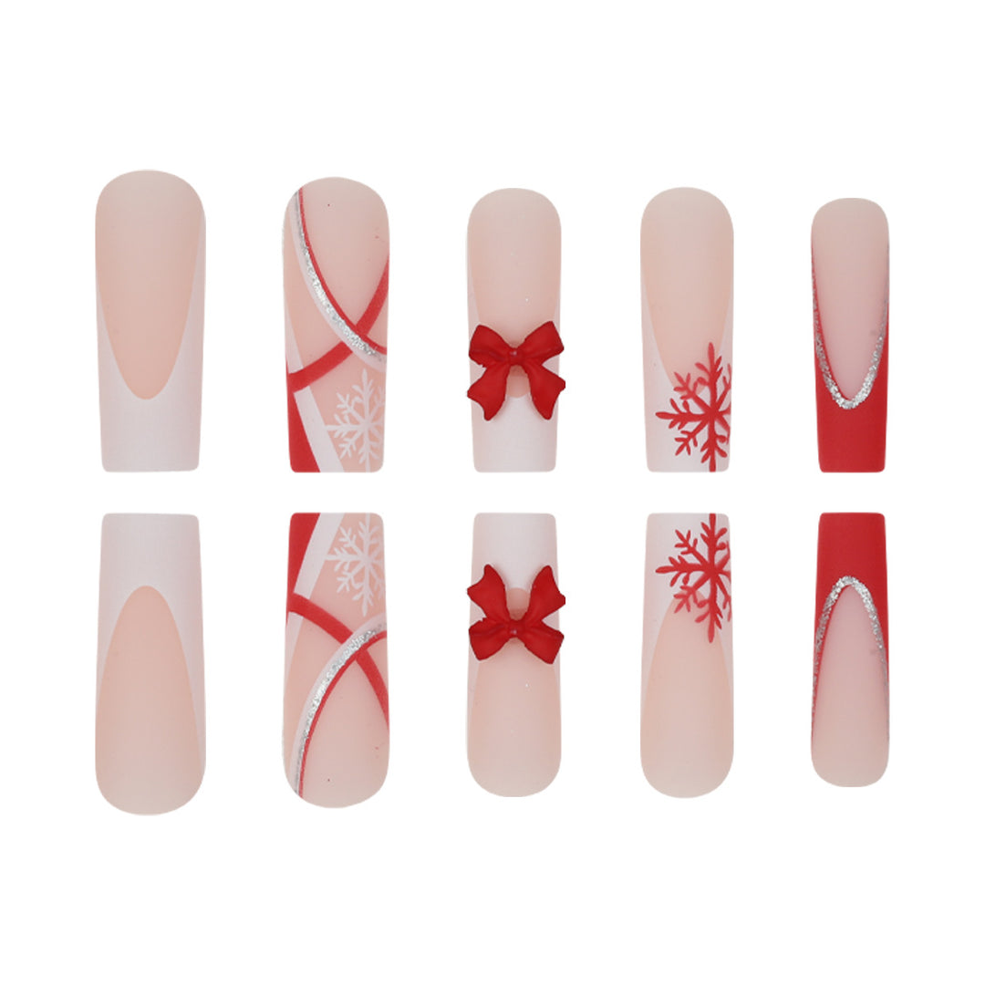 Festive Christmas Themed Press-On Nail Art Stornfield
