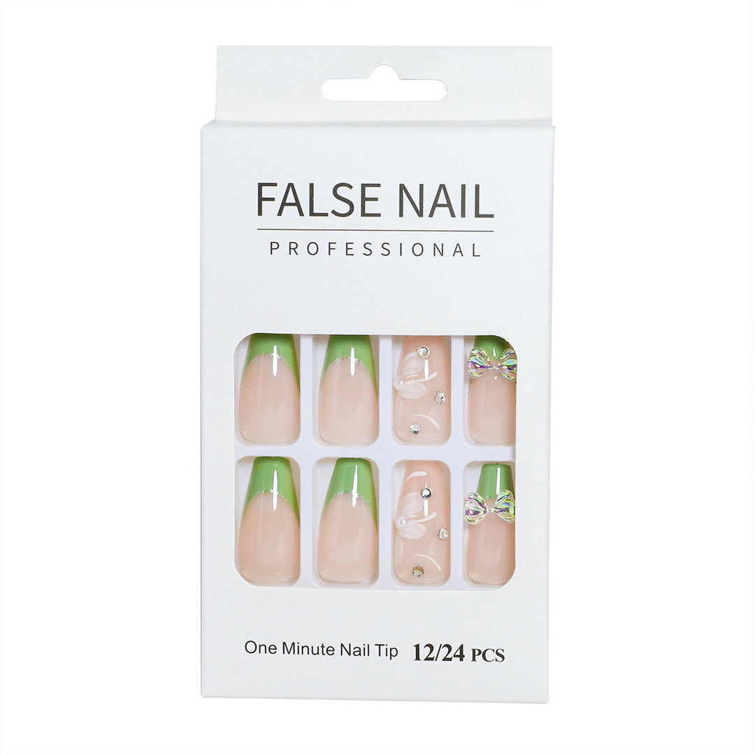 Decorative Press-On Nail Set with 3D Accents Stornfield