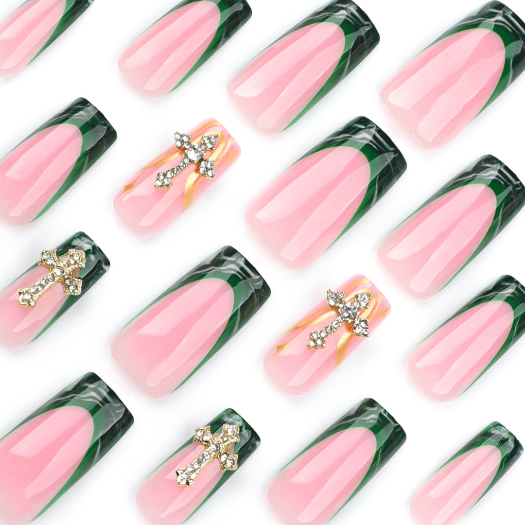 Artful Nail Extensions with Luxurious Decorative Design Stornfield