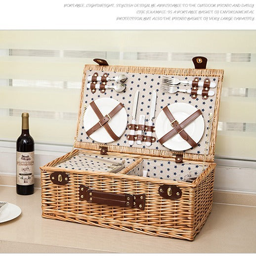 Women's Classic Picnic Basket with Integrated Dish Set Stornfield
