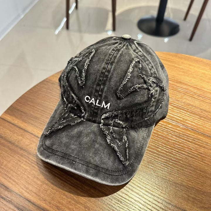 Unisex Distressed Denim Embroidered Cap Stornfield