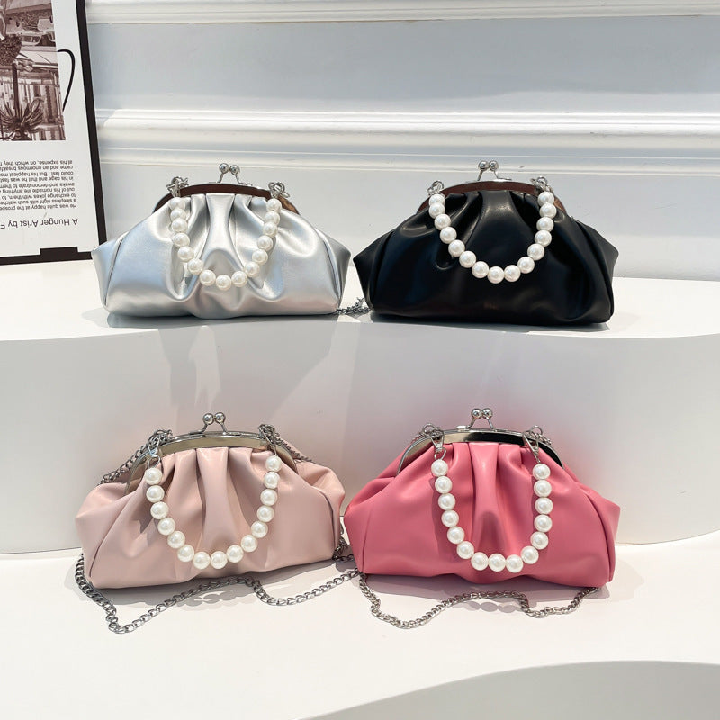 Elegant Clutch Handbag with Pearl Chain Stornfield
