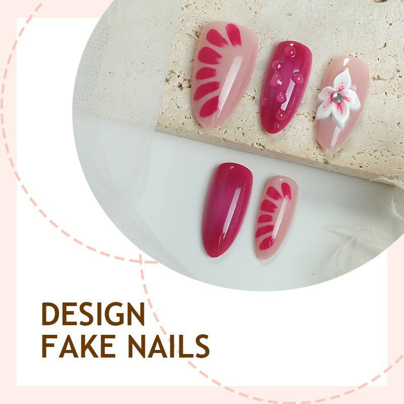Floral Art Press-On Nail Set with 3D Accents Stornfield