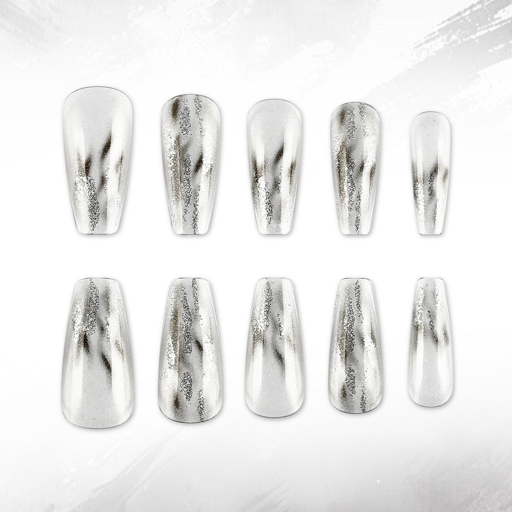 Elegant Metallic Finish Press-On Nails Stornfield