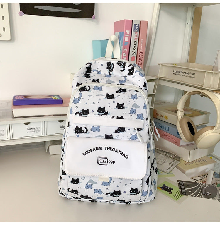Playful Cat-Themed Backpack Stornfield