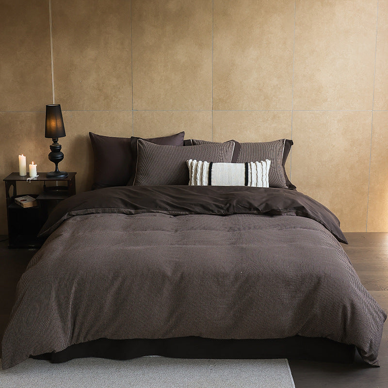 Luxury Textured Cotton Duvet Cover Bedding Set