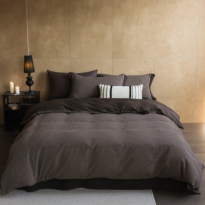 Luxury Textured Cotton Duvet Cover Bedding Set