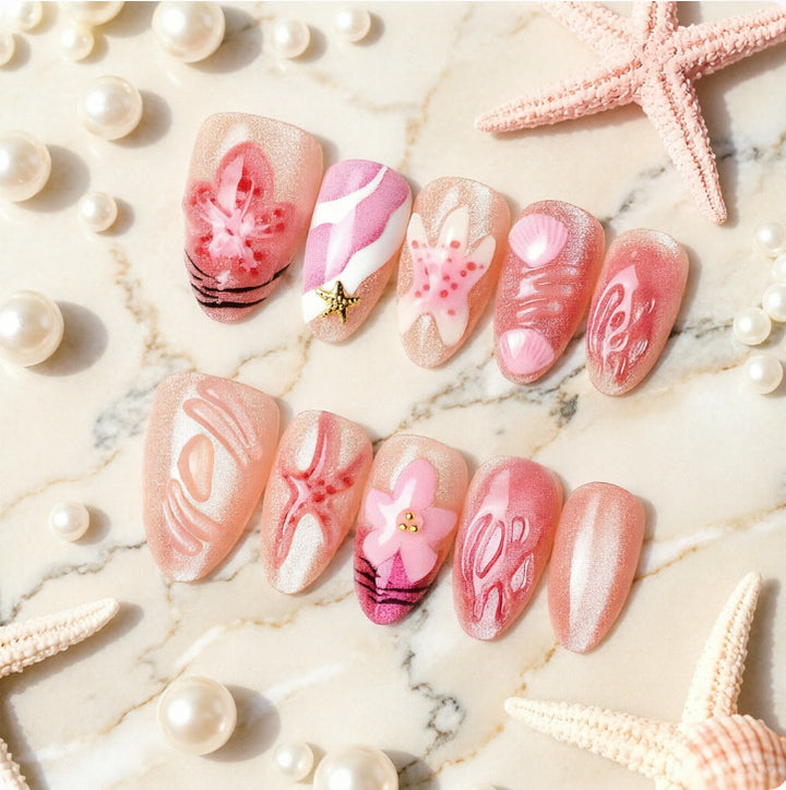 Artificial nails with floral accents Stornfield