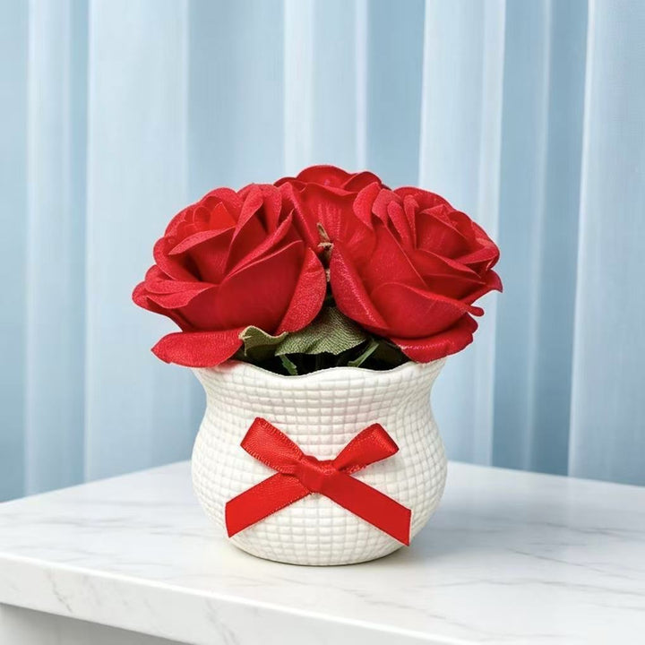 Decorative Faux Rose Plant Arrangement for Home Decor