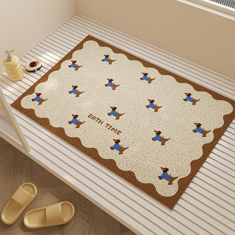 Playful Dog-Themed Bath Mat