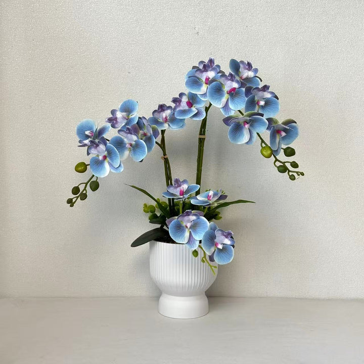 Lifelike Orchid Plant Arrangement for Tabletop Decor