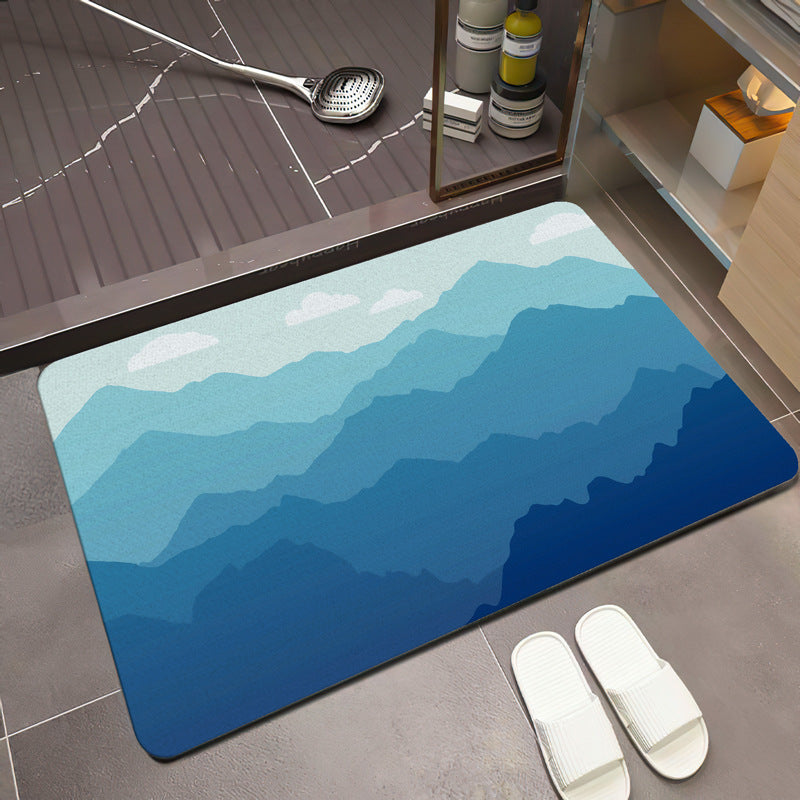 Scenic Mountain Landscape Bath Mat Stornfield