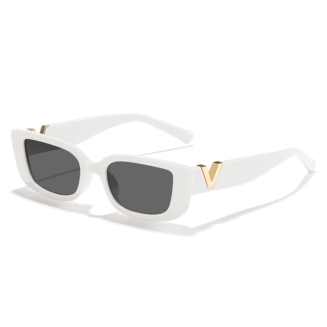 Ladies fashionable square sunglasses with golden accents Stornfield