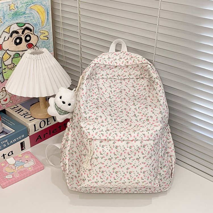 Backpack with Floral Design and Practical Compartments Stornfield