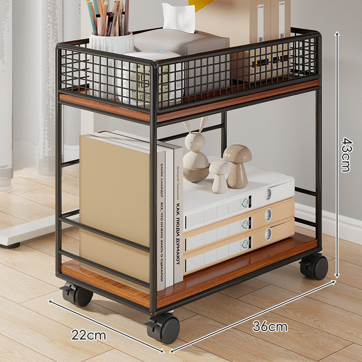 Compact Two-Tier Metal Mesh Desk Organizer Shelf