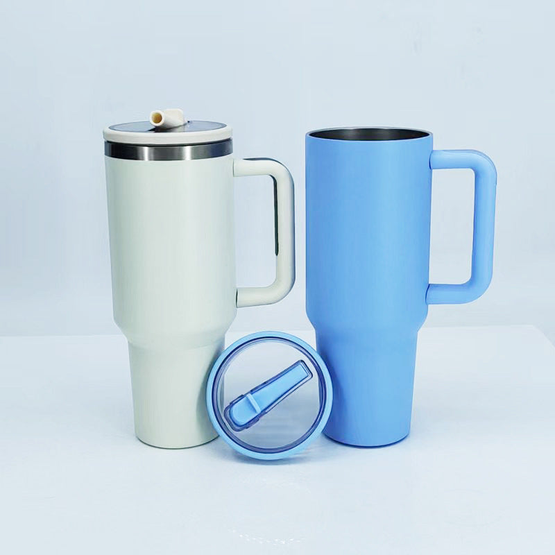 Women's insulated mug with sturdy handle and straw Stornfield