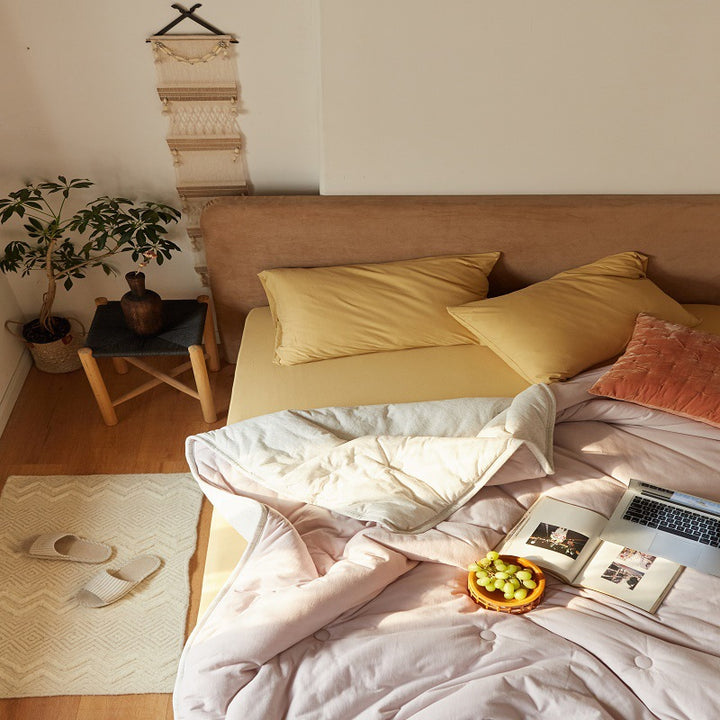 Reversible Quilted Cotton Comforter Blanket
