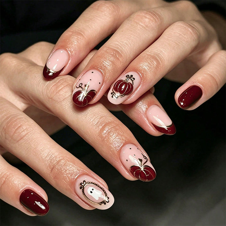 Artful nail tips with autumn design Stornfield