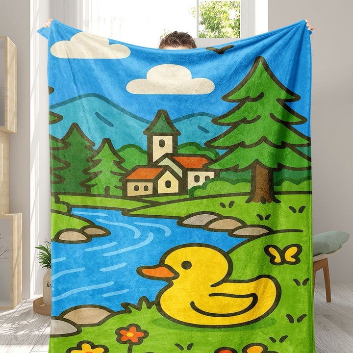 Plush Outdoor-Themed Throw Blanket
