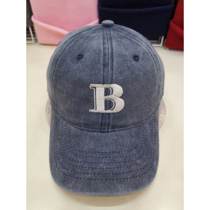 Women's Distressed Cotton Baseball Cap with Letter Embroidery Stornfield