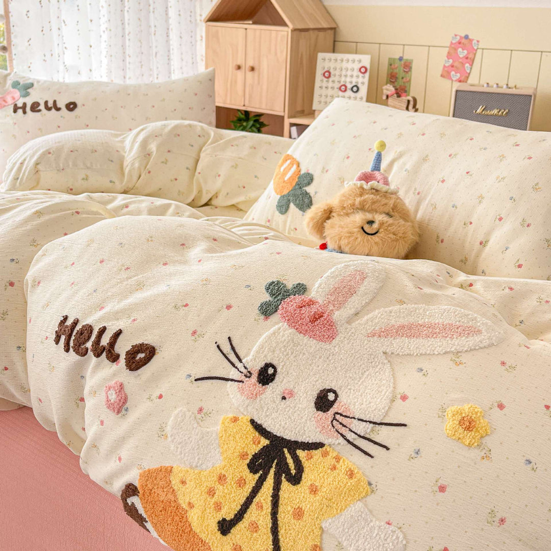 Children's Cartoon Bear-Themed Quilt Set