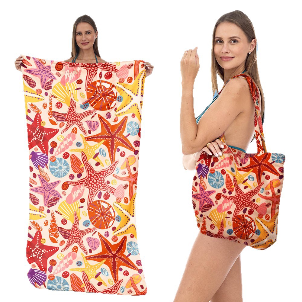 Beach towel with integrated tote bag design Stornfield