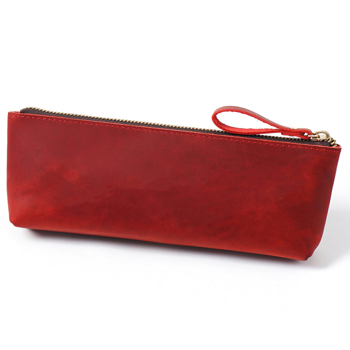 Leather Zippered Pencil Case