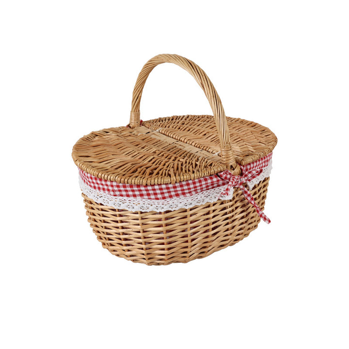Ladies stylish storage basket with decorative fabric trim Stornfield