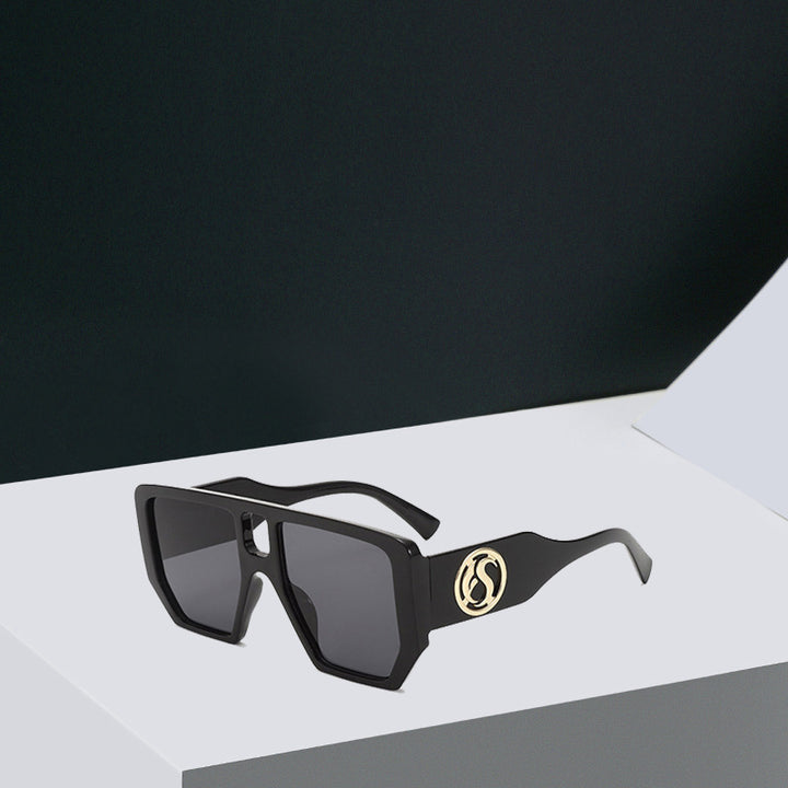 Women’s square sunglasses with striking pattern and golden accents Stornfield