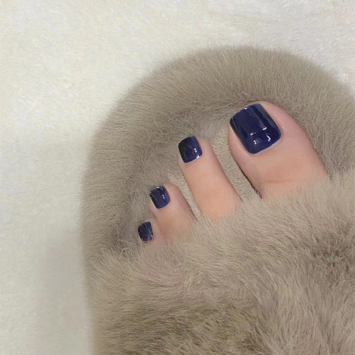 Glossy Square Press-On Toe Nails