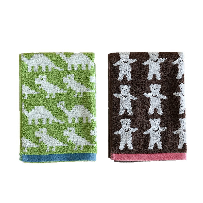 Soft terry towel with horse jacquard pattern