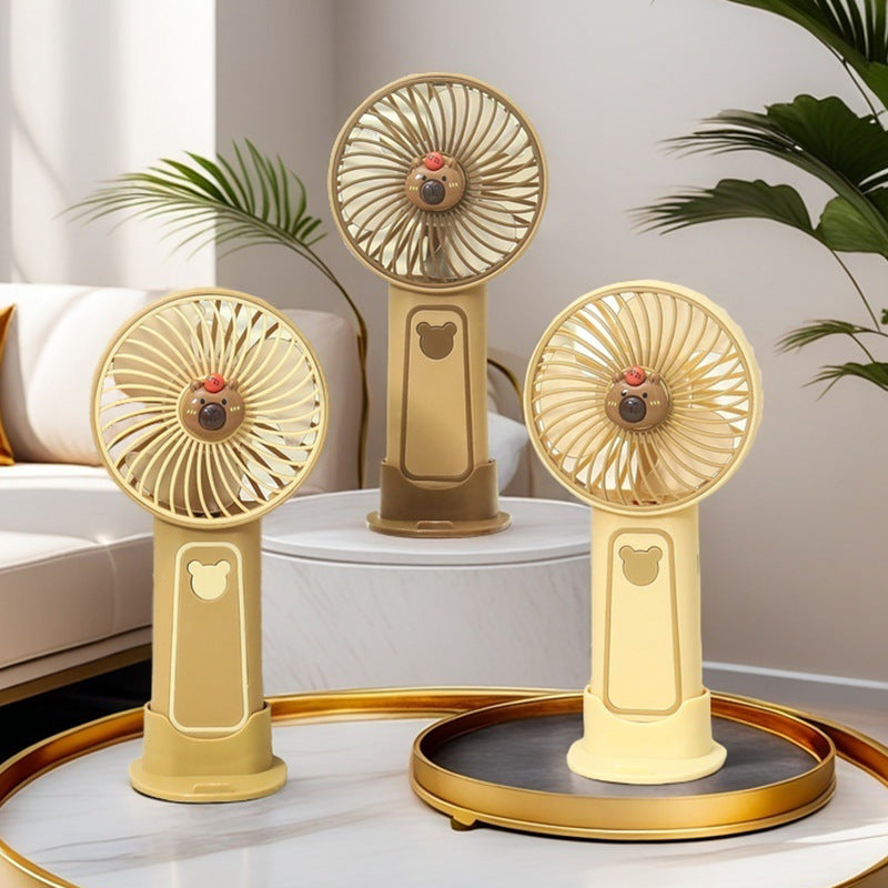Women's Portable Mini Hand Fan with Cute Bear Design Stornfield