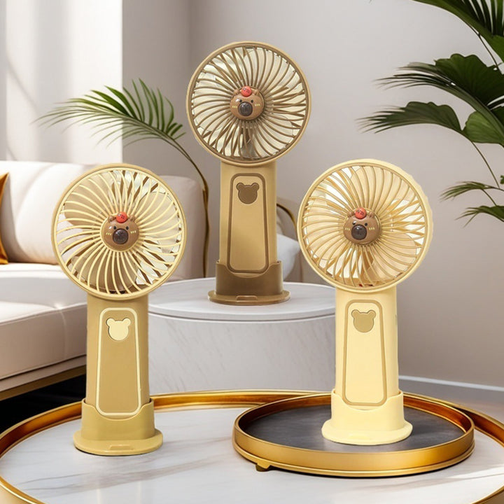 Women's Portable Mini Hand Fan with Cute Bear Design Stornfield