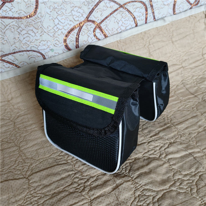 double bicycle saddle pannier bag with reflective strip water-resistant Oxford fabric Stornfield
