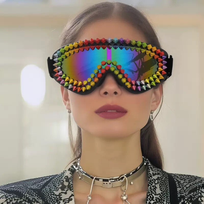 Ladies extravagant ski goggles with colorful studs Stornfield