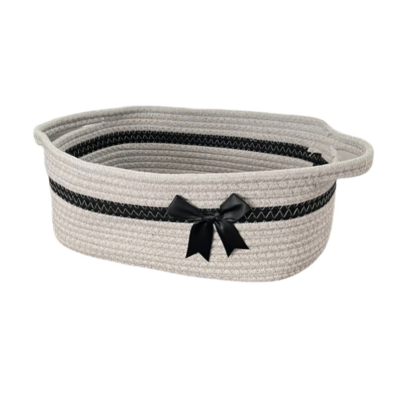 Women's decorative storage basket with bow accent Stornfield