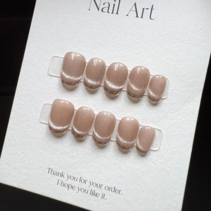 Elegant Press-On Nail Set with Sparkling Design Stornfield
