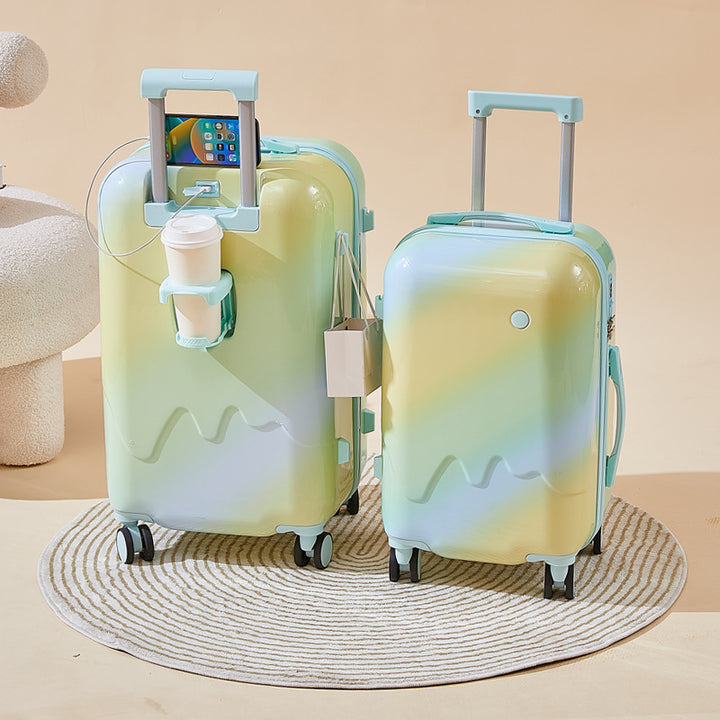 Unisex Functional Hardshell Carry-On Suitcase with Drink Holder Stornfield