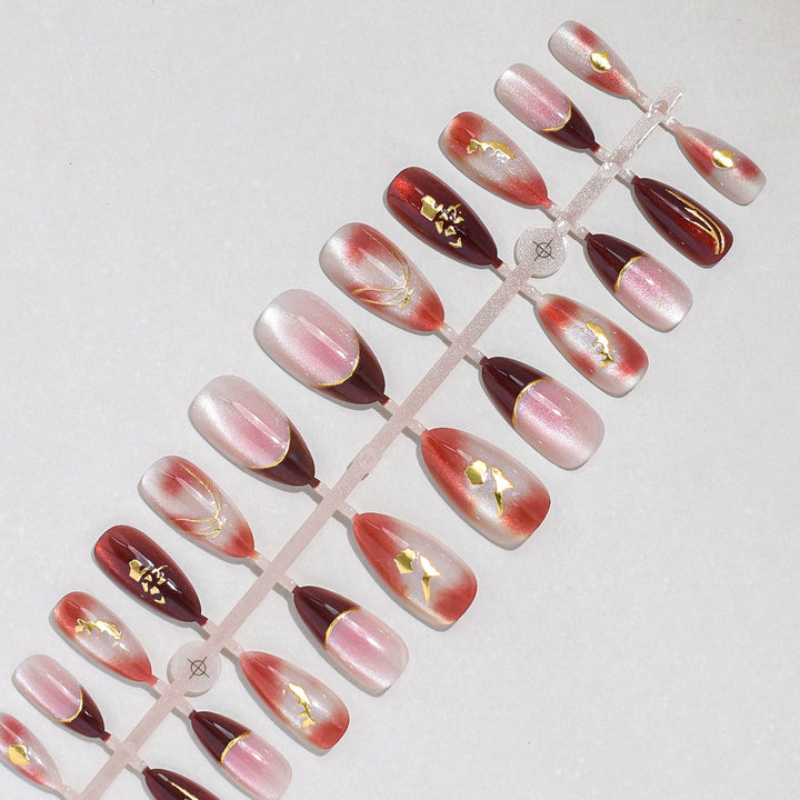 Artistic Press-On Nail Set with Unique Designs Stornfield