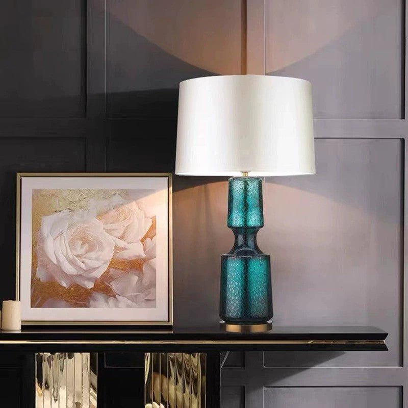 Stylish Glass Table Lamp with Elegant Black Shade