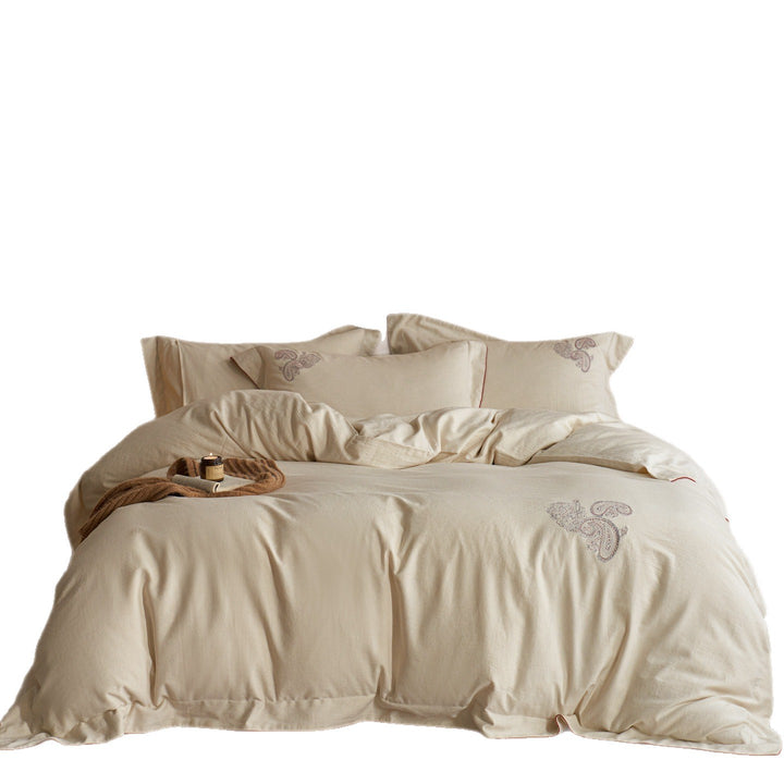 Luxury Washed Linen Duvet Cover Set with Button Closure