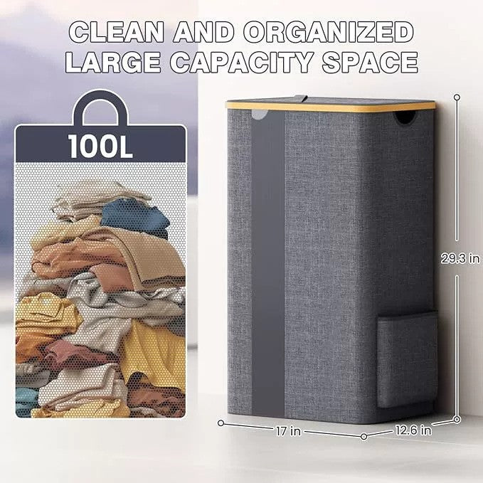 Practical laundry container with removable mesh bag Stornfield
