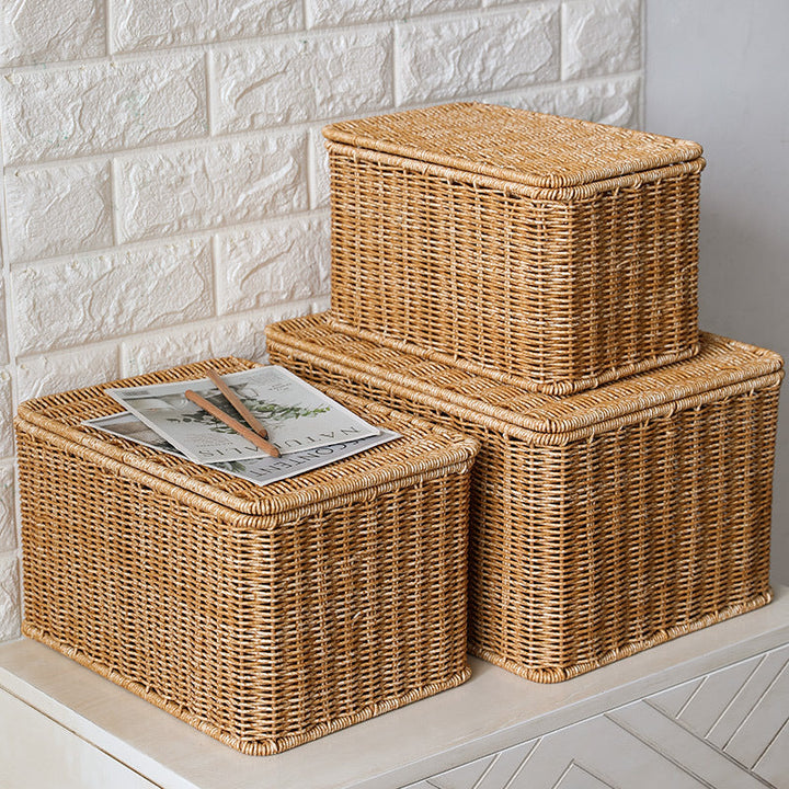 Handcrafted Rectangular Wicker Storage Box Stornfield