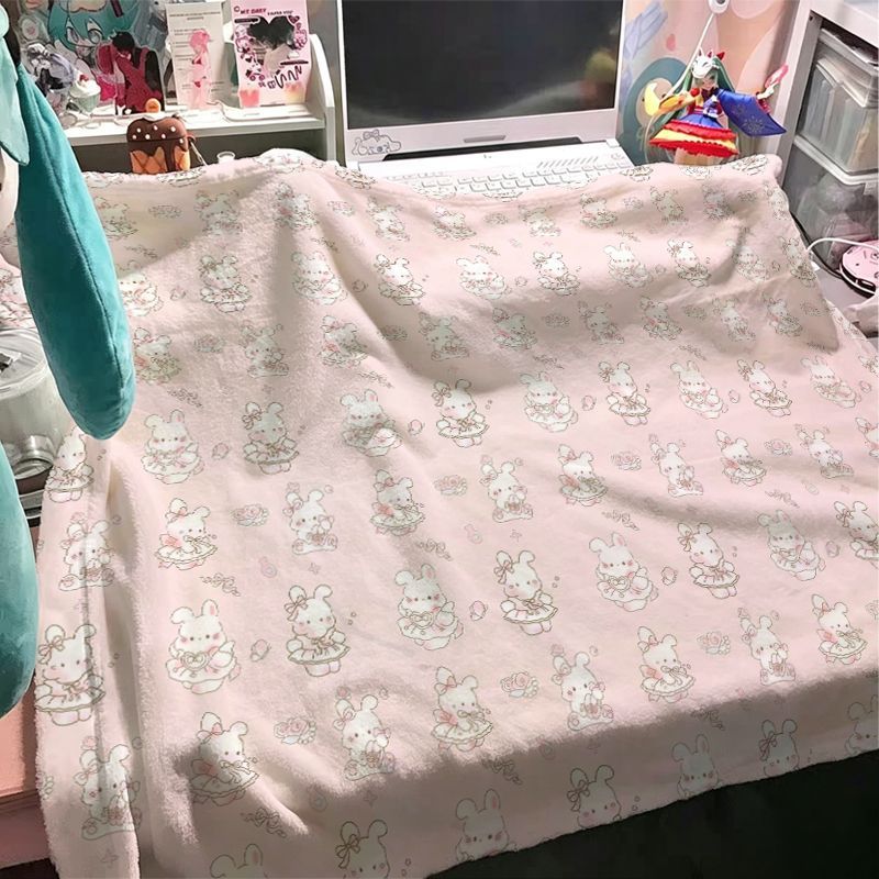Plush Cartoon-Themed Fleece Blanket