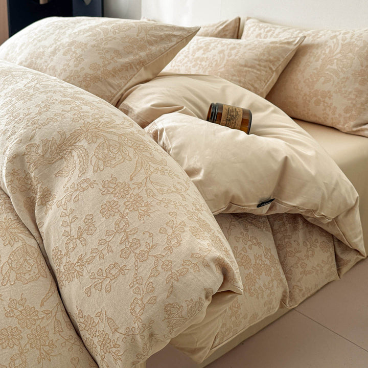 Reversible Printed Duvet Cover Set with Sateen-Feel Pillowcases
