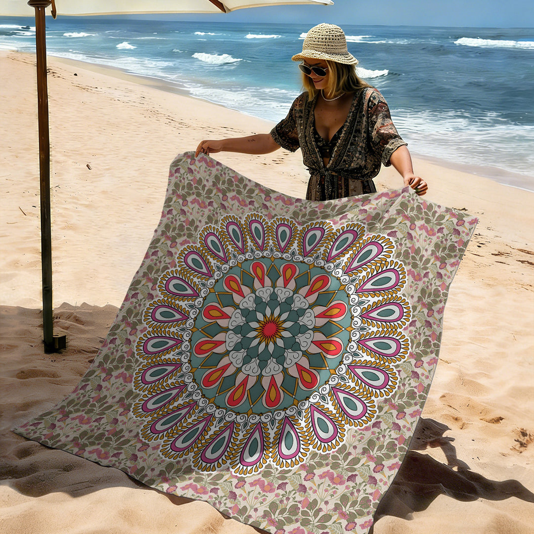 Mandala Design Beach Mat Stornfield