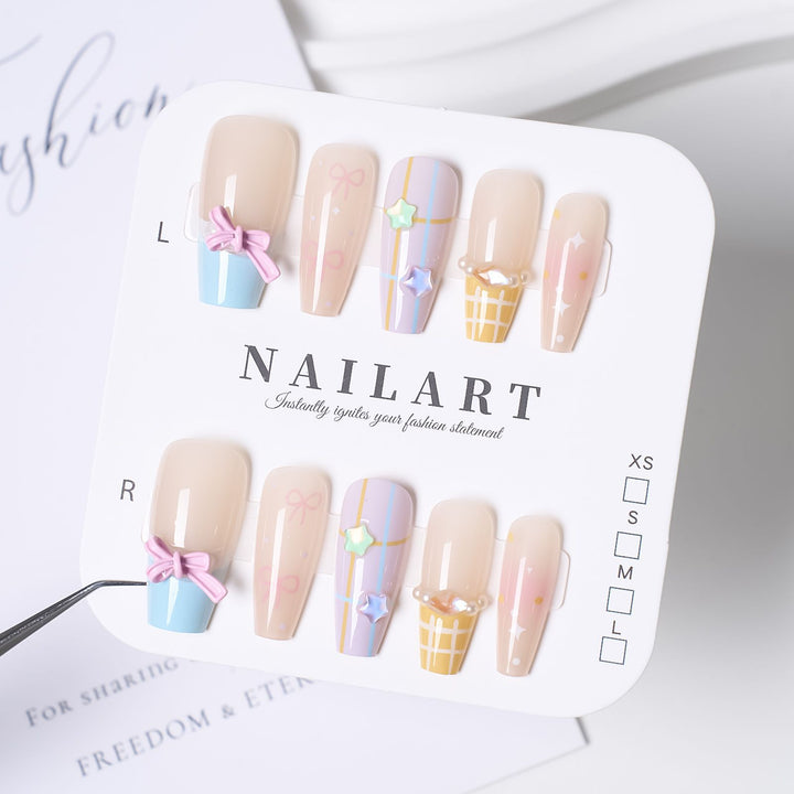 Artificial nails with Playful Design Stornfield